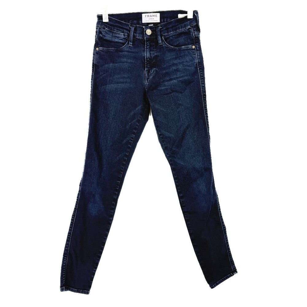 FRAME Le High Skinny Jeans in St. James Wash Dark Size 24 EUC